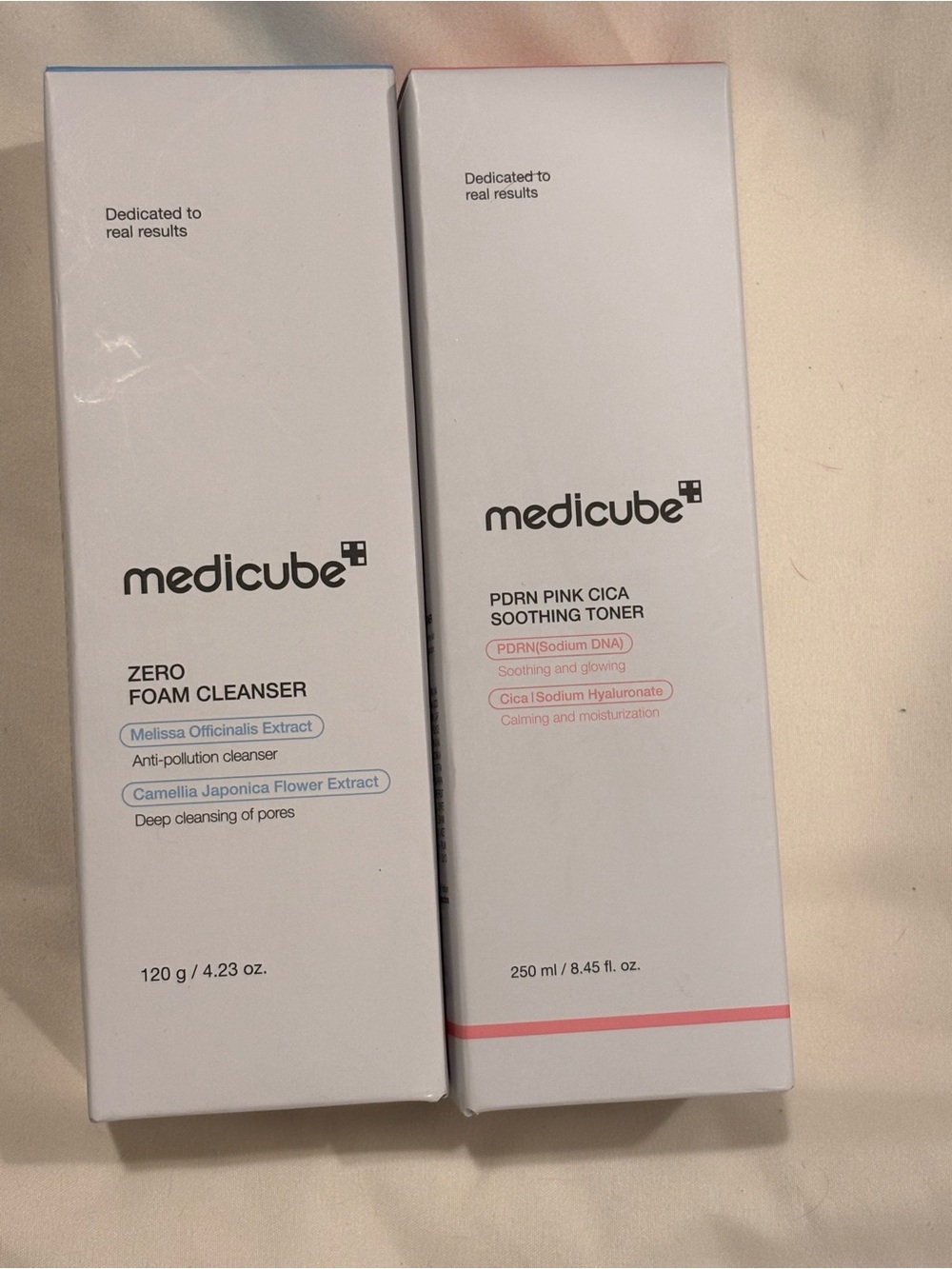 Medicube PDRN Pink Cica Toner + Zero Foam Cleanser Korean Skincare Set